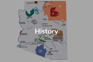 Map of AZ showing the tribes with the title "History" on top.